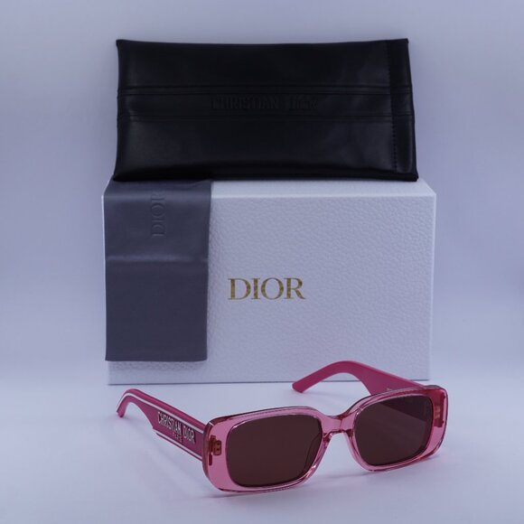 Dior WILDIOR S2U 73D0 Rectangle Sunglasses – Fuchsia/Bordeaux - Picture 1 of 12